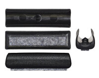 Filz-Klemmschalengleiter mit Dorn 50 mm lang,  Schwarz Ø 12 - 13 mm