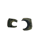 Klemmschalengleiter mit Filz für Tecta Kragstuhl, Set mit 2 ovalen & 2 runden Schwarz Ø 25 mm