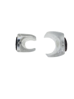 Klemmschalengleiter mit Filz für Tecta Kragstuhl, Set mit 2 ovalen & 2 runden Transparent Ø 22 mm