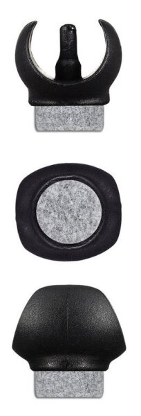 Klemmschalengleiter rund mit 8mm Filz,  Schwarz Ø 20 - 22 mm