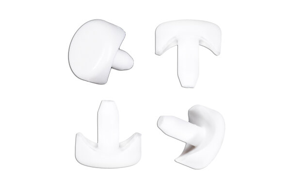 Gleiter für Kufenstühle mit einem Rundrohr und Lochbohrung weiß 22 - 25 mm / 20 mm