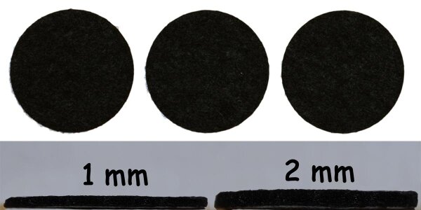 Filzgleiter zum Kleben in Bastelfilz-Qualität (1mm Dick)