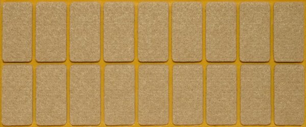 Filzgleiter zum Kleben in Premiumfilz-Qualität (5mm Dick) Eckig 20 x 40 mm