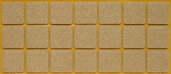 Filzgleiter zum Kleben in Premiumfilz-Qualität (5 mm Dick) Eckig 25 x 25 mm