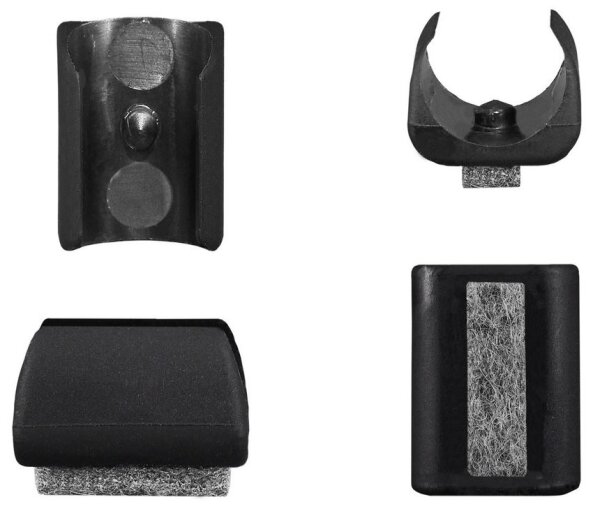 Klemmschalengleiter mit Filzgleitfläche für Freischwinger und Kufenstühle weiß 12 - 13 mm 2 cm