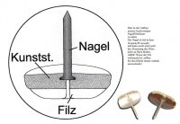 Filzgleiter mit Nagelstift rund