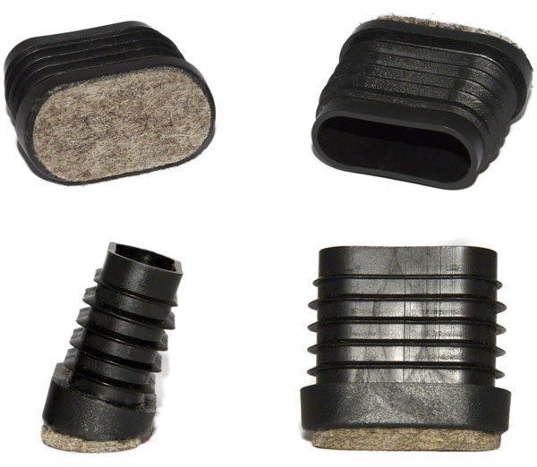 Filzstopfengleiter oval 38 x 20 mm mit Winkel 0 - 20° Grad