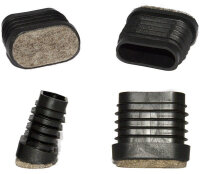 Filzstopfengleiter oval 38 x 20 mm mit Winkel 0 - 20°...