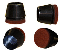 Stuhlbeinkappen mit Filz schwarz Wollfilz 22 mm