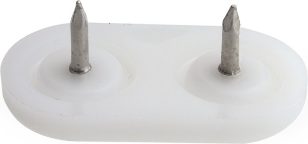 Kunststoffgleiter mit Nagelstift 44 x 18 mm oval weiß