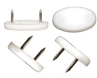 Kunststoffgleiter mit Nagelstift 40 x 25 mm oval weiß