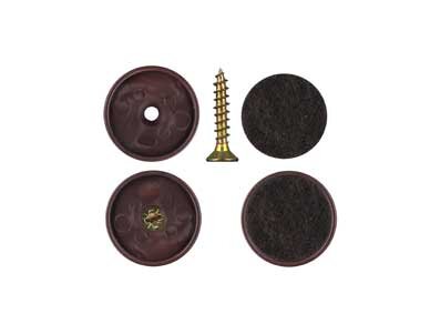 Filzgleiter Wechselsystem zum Schrauben braun 24 mm