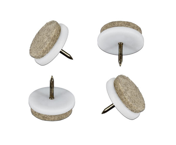 Filzgleiter mit Nagel weiß 21 mm Filz grau