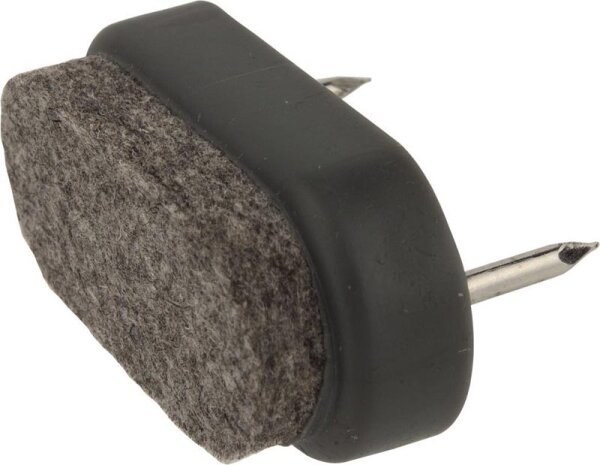 Filz-Gleiter mit Nagelstift oval 38 x 18 mm schwarz