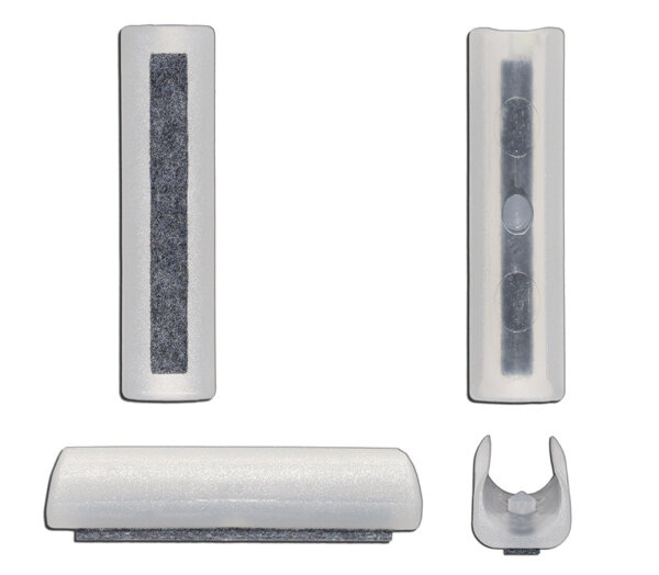 Filz-Klemmschalengleiter mit Dorn 50 mm lang natur / weiß Ø 13 - 14 mm