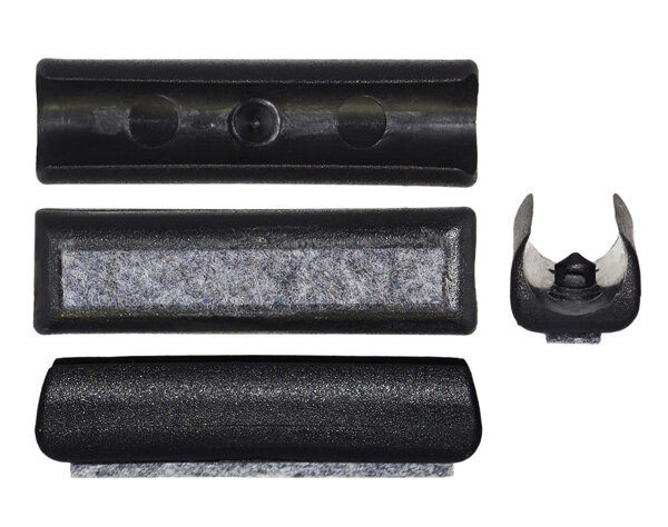 Filz-Klemmschalengleiter mit Dorn 50 mm lang schwarz Ø 13 - 14 mm