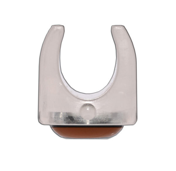 Klemmschalengleiter oval mit PTFE Braflon Gleitfläche für Tecta Kragstuhl transparent
