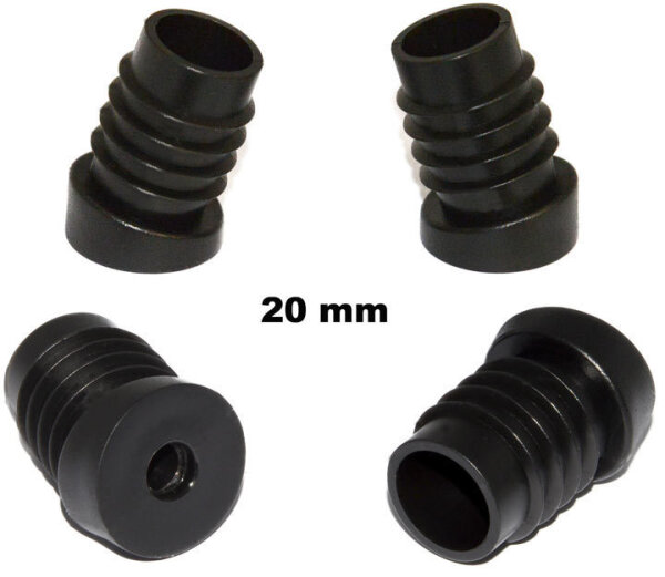 Filz-Stopfengleiter Wechselsystem für Stahlrohrfüsse mit 20mm Aussendurchmesser für 10° Winkel