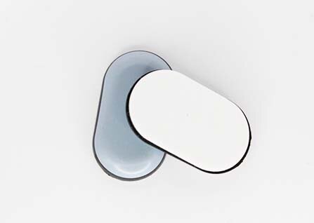 Grau-Blauer PTFE Möbelgleiter selbstklebend oval 35x20mm